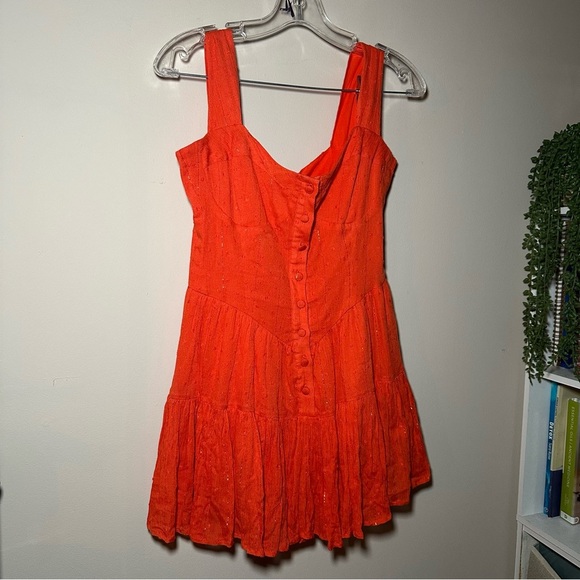 PQSwim Everly Romper Vibrant Orange Flowy Summer Vacation Resortwear Staple XS/S - Picture 3 of 16